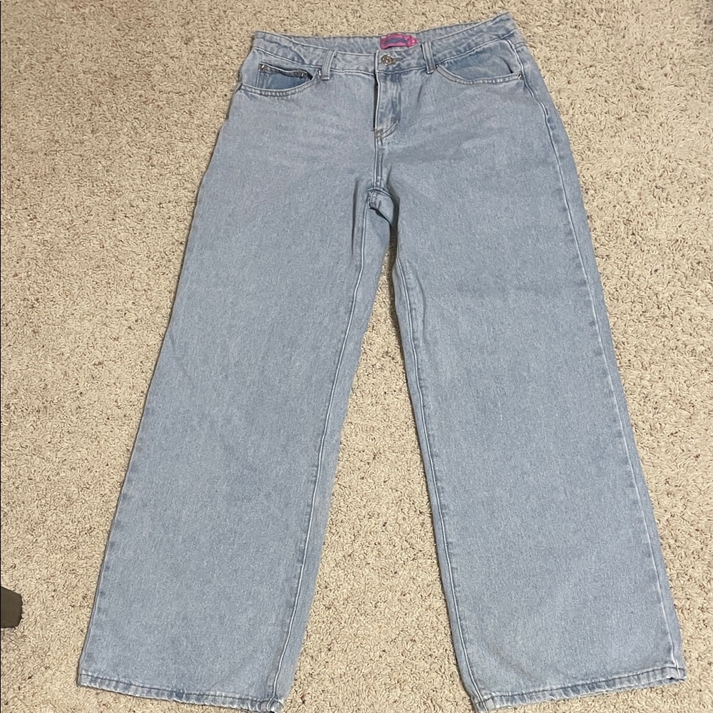 Edikted Light Blue Straight Leg Jeans